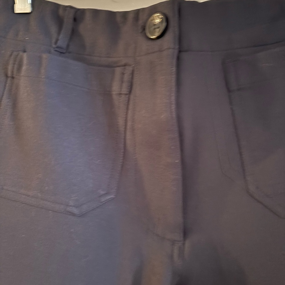 Quince Navy Blue Stretch Wide Leg Cropped Pants - Picture 5 of 10